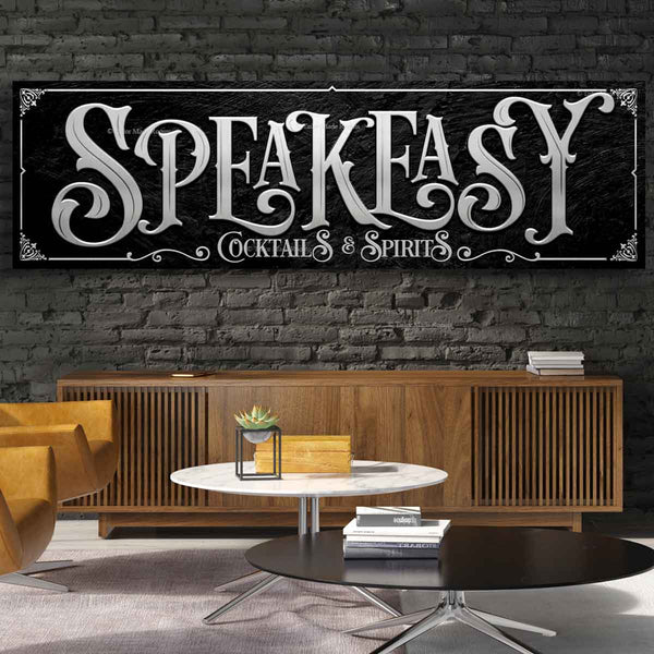 Speakeasy Bar Sign - Metal Canvas Bourbon Sign