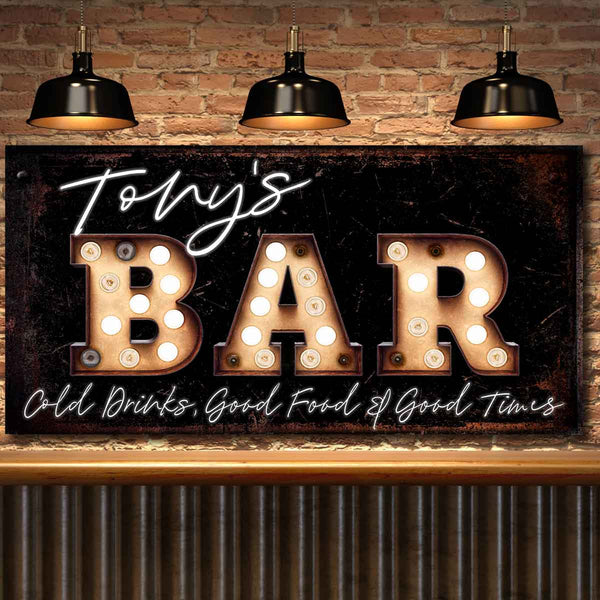 Personalized Lower Level Basement Bar Sign, Custom Bar Signs