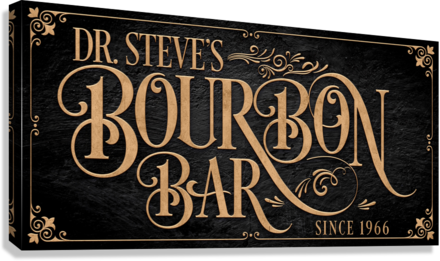 Bourbon drinkers Gift Bourbon Bar Sign on black with gold letters