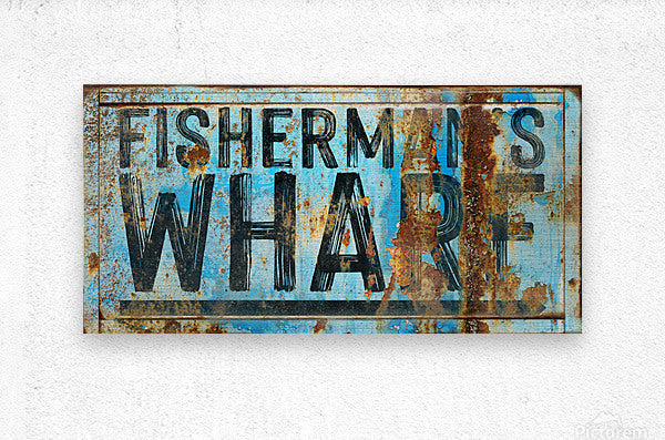 Vintage Coastal Wall Sign made of metal Personalized Fisherman's Wharf Art