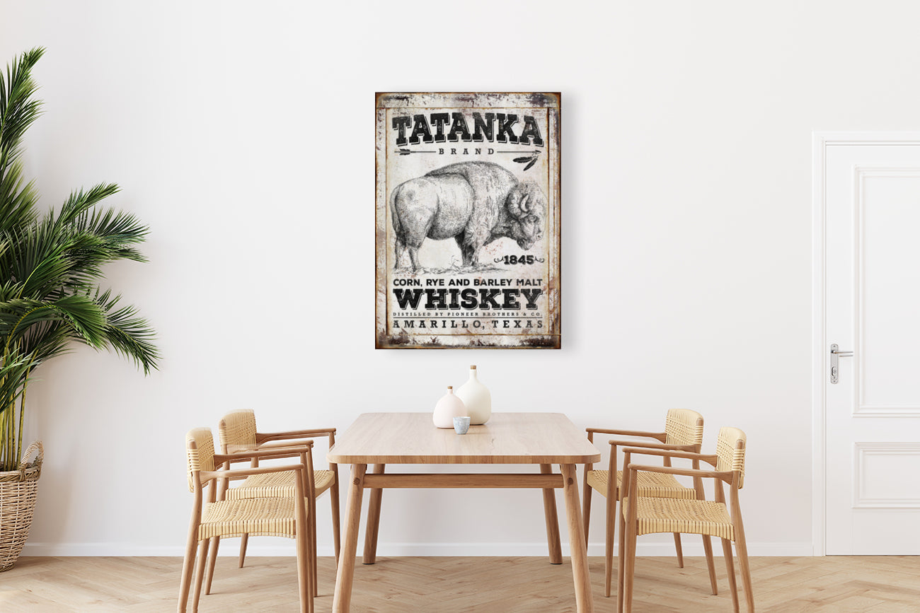 Tatanka Buffalo Whiskey Sign Western Style
